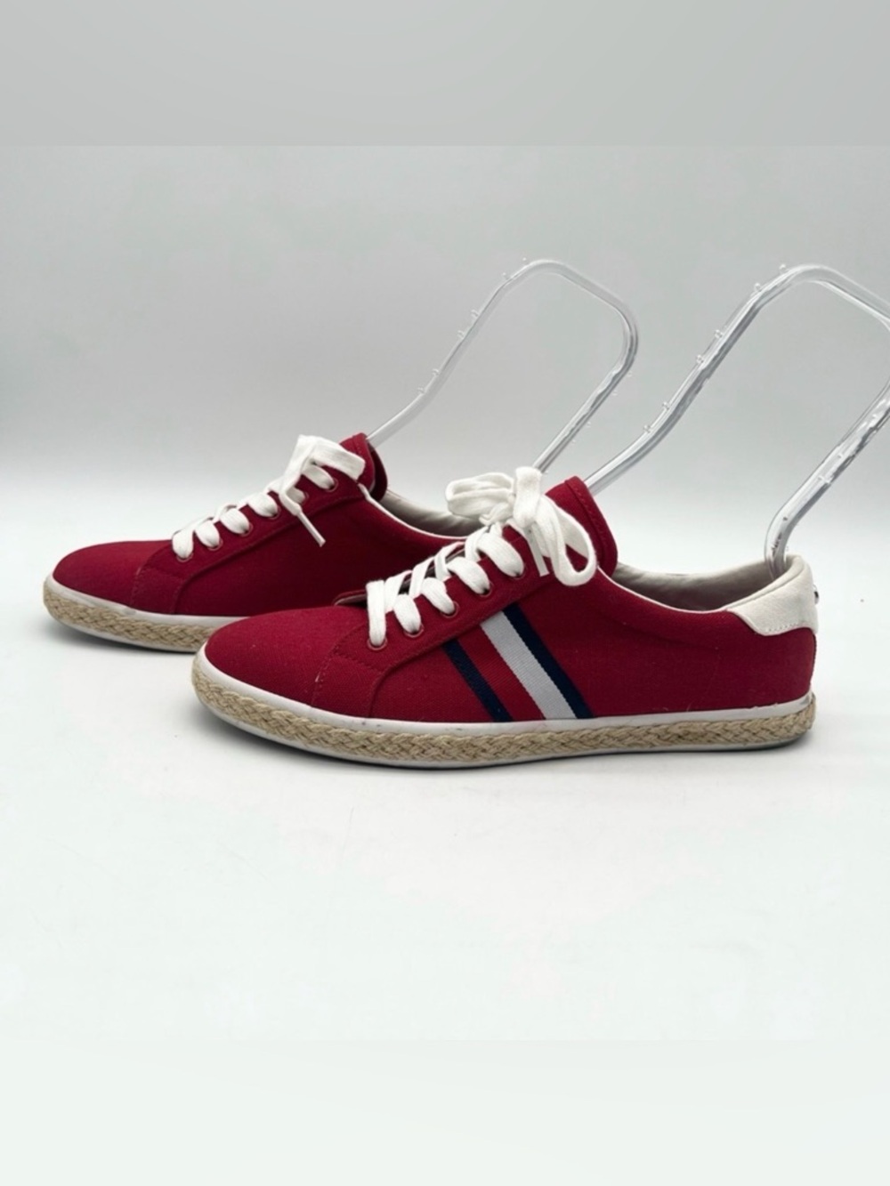 Tommy Hilfiger Espadrille Sneakers Comfort Shoes Lace-up Logo Red Size 9.